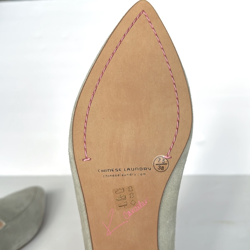 CHINESE LAUNDRY KRISTIN CAVALLARI Womens Sage Green Suede Capri Mules 7.5/38 NEW - Picture 8 of 11